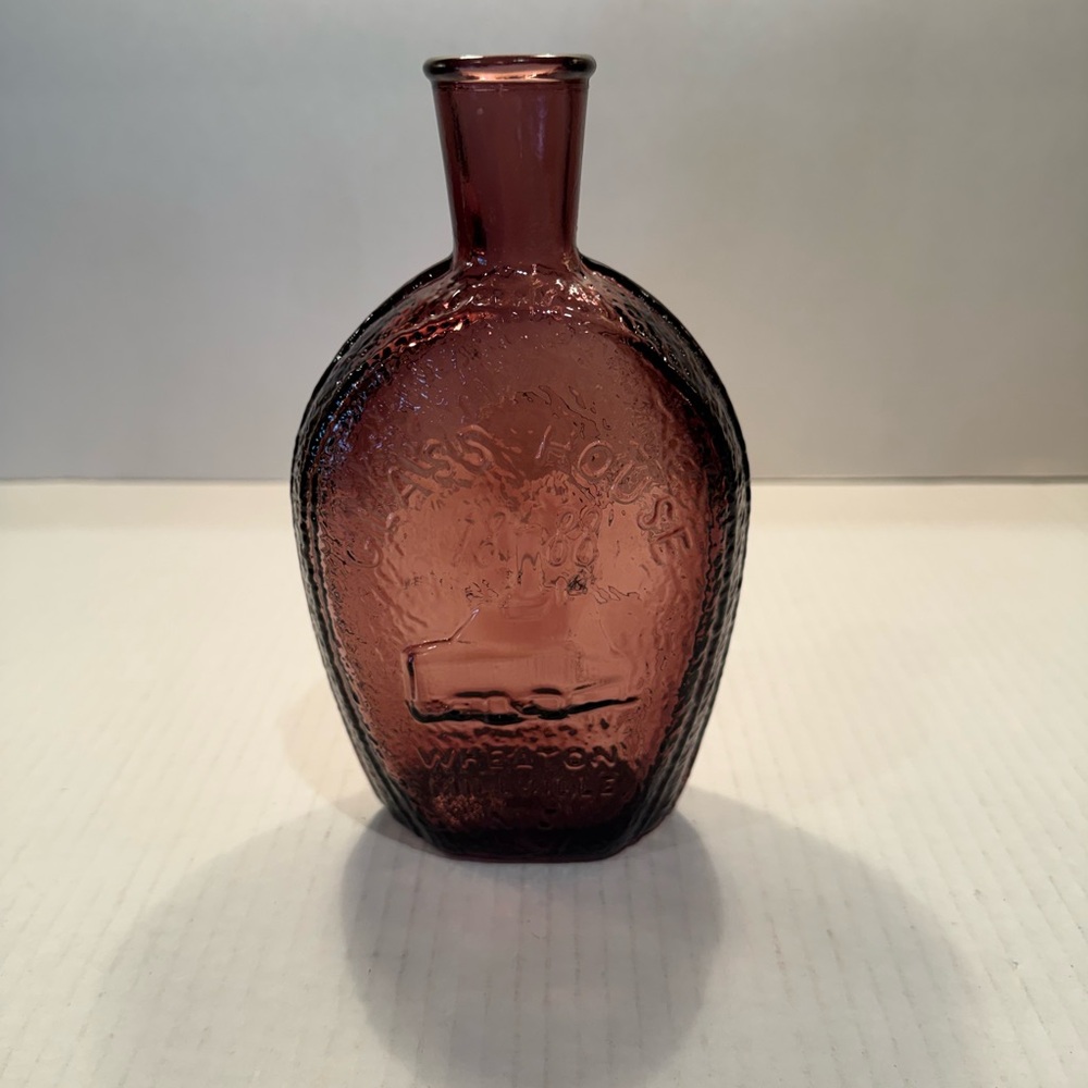 Wheaton Amethyst Purple 7.5" Glass House 1888 Benjamin Franklin Bottle